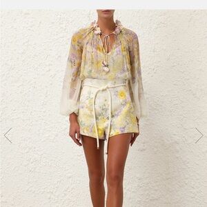 Zimmermann Harmony Billow Blouse and High Waisted Short